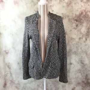 Dolan Open Front Knit Chevron Blazer Sweater